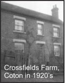 Crossfields Farm, Coton in 1920’s